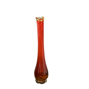 Swung Vase/L.E. Smith Glass/ Vintage Swag Art/ MCM Orange Vase