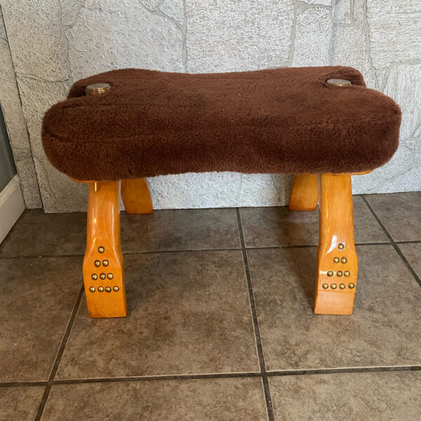 Vintage Camel Saddle/ Egyptian Vintage Camel Footstool Ottoman - Image 3