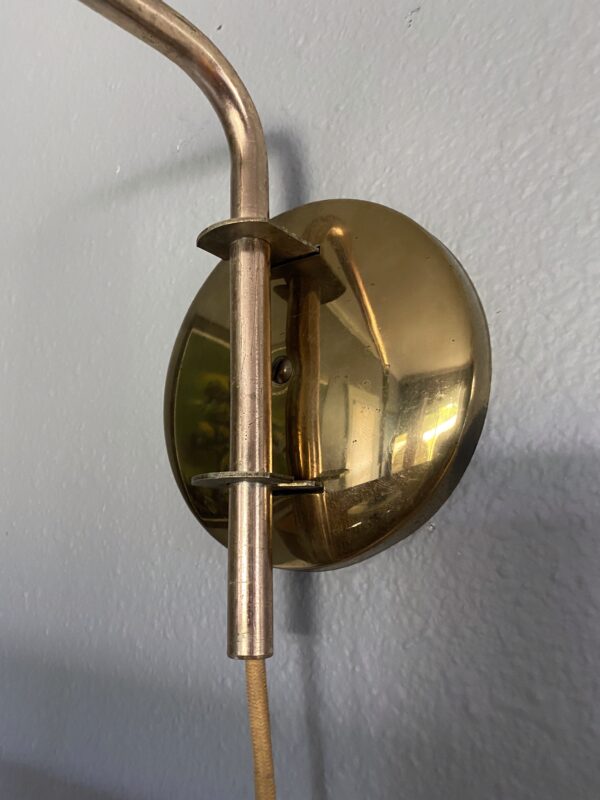 MCM Counterweight Hanging Lamp / Mid Century Modern Drum Light - Image 4