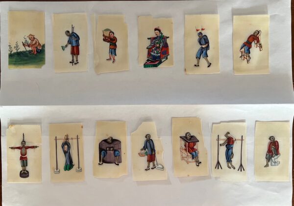 Vintage Chinese Pith Paper Paintings Set (13)