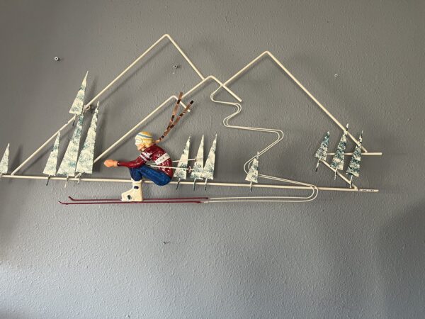 Rare Curtis Jeré Metal Wall Sculpture Signed, Alpine Skier Modern Wall Art - Image 2