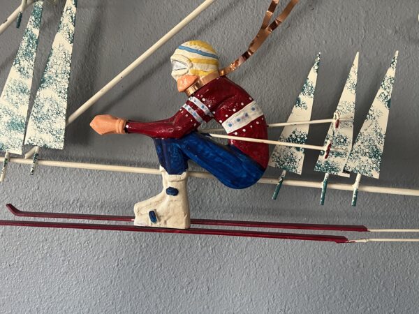 Rare Curtis Jeré Metal Wall Sculpture Signed, Alpine Skier Modern Wall Art - Image 8