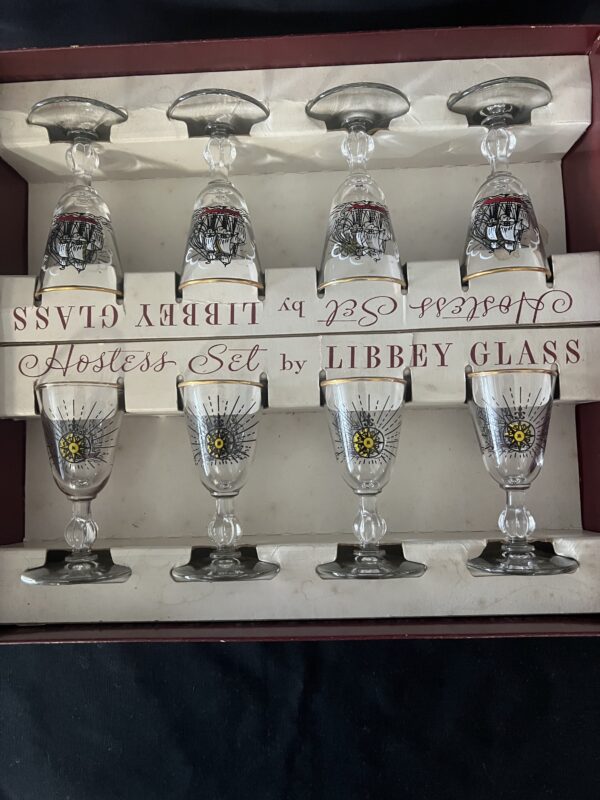 Vintage Libbey Cordial Glasses/ Set of 8 Original Box/ MCM Sherry Glass - Image 5