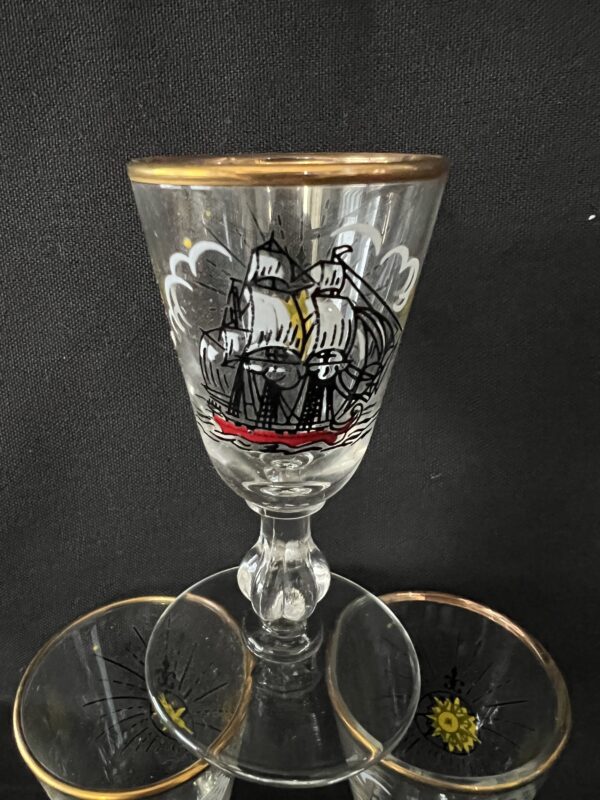 Vintage Libbey Cordial Glasses/ Set of 8 Original Box/ MCM Sherry Glass - Image 9