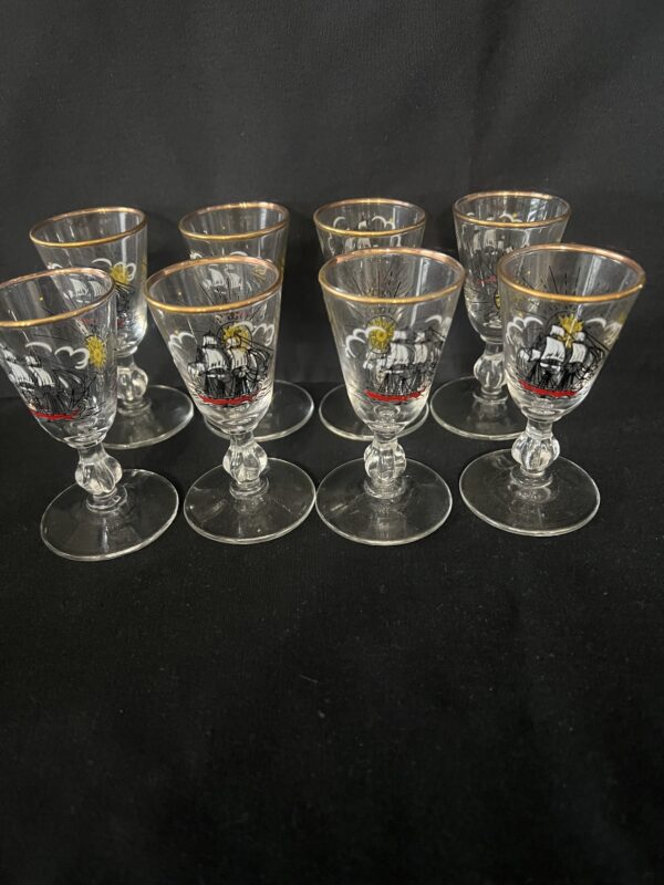 Vintage Libbey Cordial Glasses/ Set of 8 Original Box/ MCM Sherry Glass