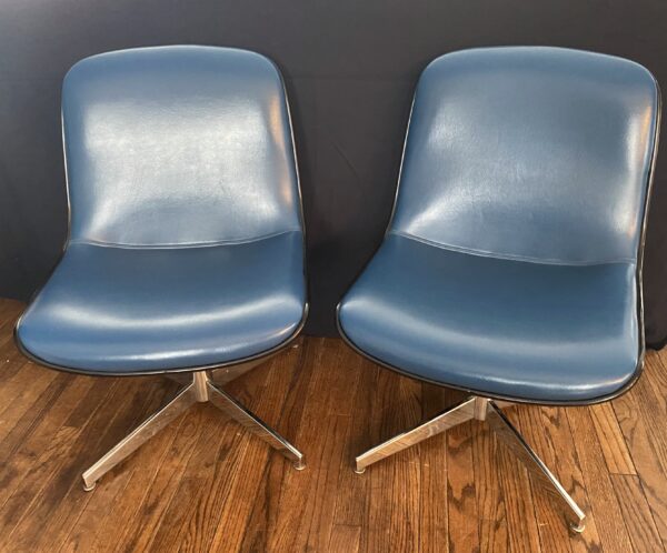 PAIR Mid Century Modern Steelcase Office Chairs/Pollock Style Faux Leather - Image 3