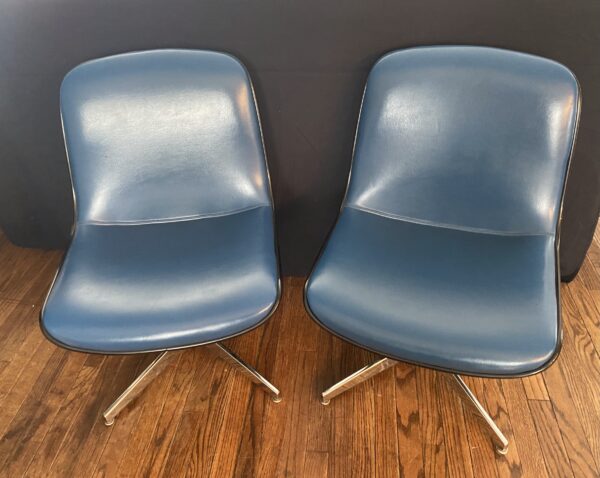 PAIR Mid Century Modern Steelcase Office Chairs/Pollock Style Faux Leather - Image 4