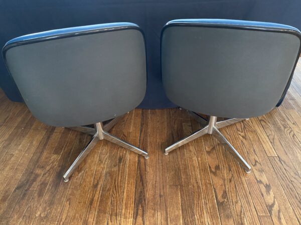 PAIR Mid Century Modern Steelcase Office Chairs/Pollock Style Faux Leather - Image 5