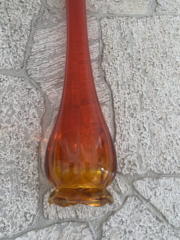 Swung Vase/L.E. Smith Glass/ Vintage Swag Art/ MCM Orange Vase - Image 6