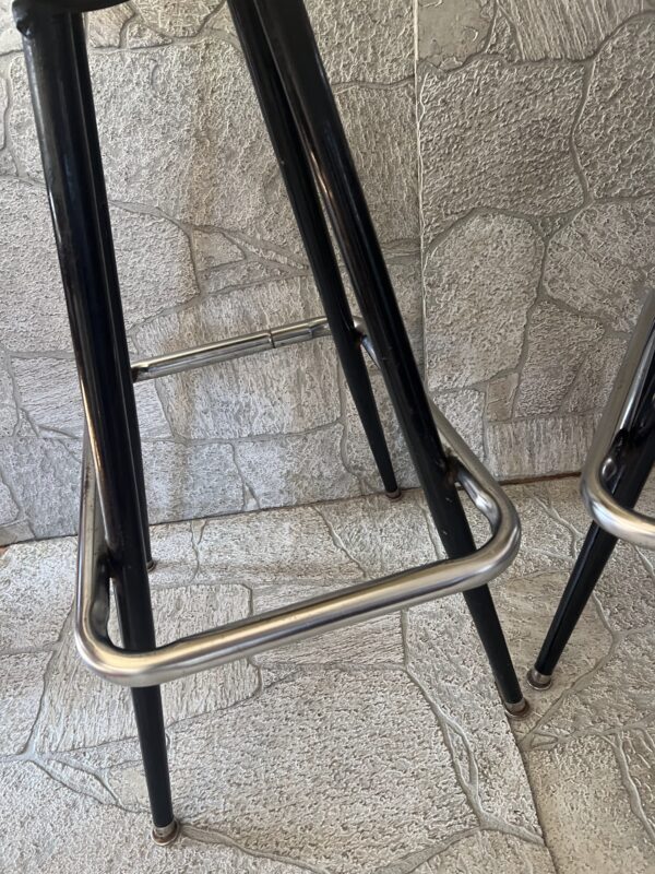 Pair of Vintage Mid-Century Modern Swivel Molded Plastic Bar Stools  Eames Style - Image 2