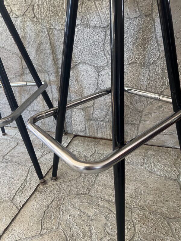 Pair of Vintage Mid-Century Modern Swivel Molded Plastic Bar Stools  Eames Style - Image 3