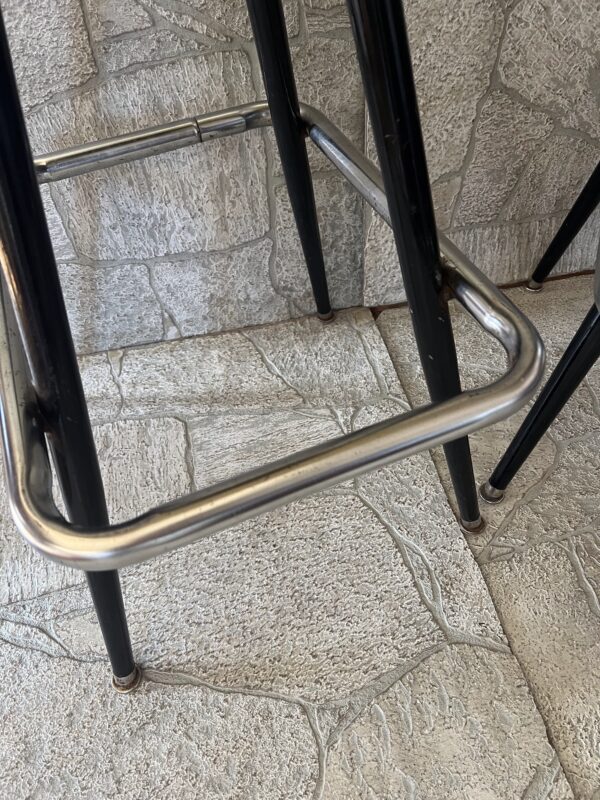 Pair of Vintage Mid-Century Modern Swivel Molded Plastic Bar Stools  Eames Style - Image 4