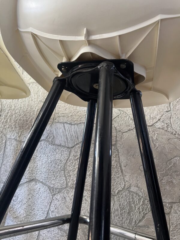 Pair of Vintage Mid-Century Modern Swivel Molded Plastic Bar Stools  Eames Style - Image 7