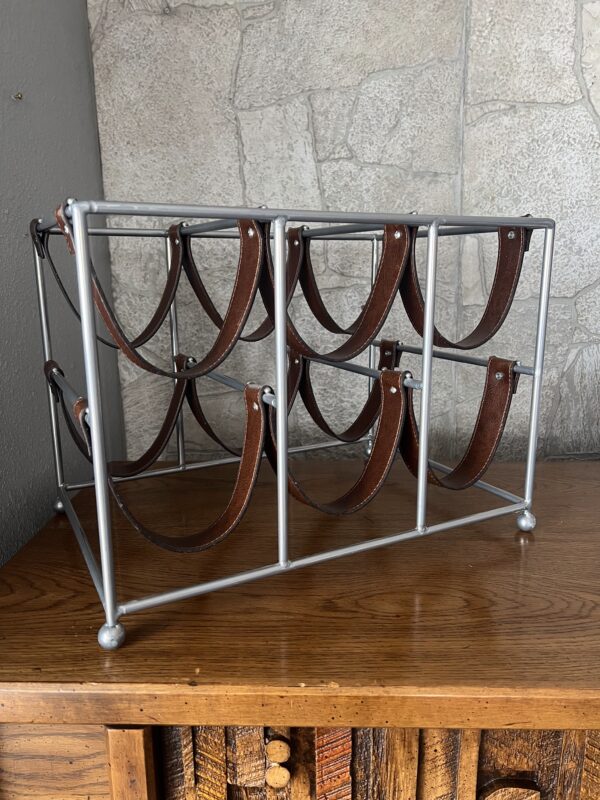 Mid-Century Modern Arthur Umanoff-Style 6-Bottle Wine Rack - Image 2