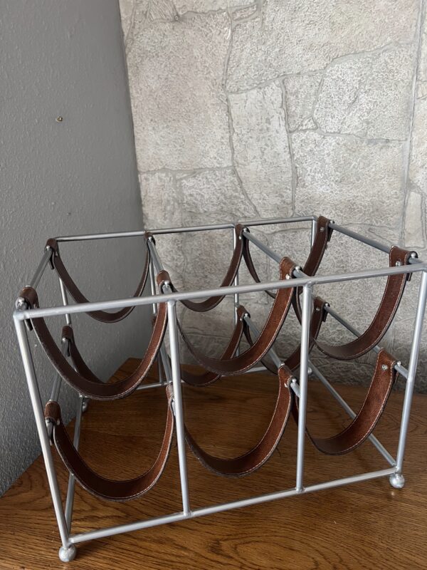 Mid-Century Modern Arthur Umanoff-Style 6-Bottle Wine Rack - Image 3