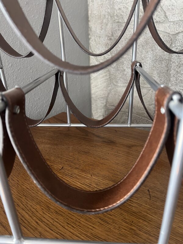 Mid-Century Modern Arthur Umanoff-Style 6-Bottle Wine Rack - Image 4
