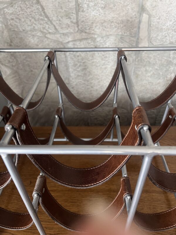 Mid-Century Modern Arthur Umanoff-Style 6-Bottle Wine Rack - Image 7