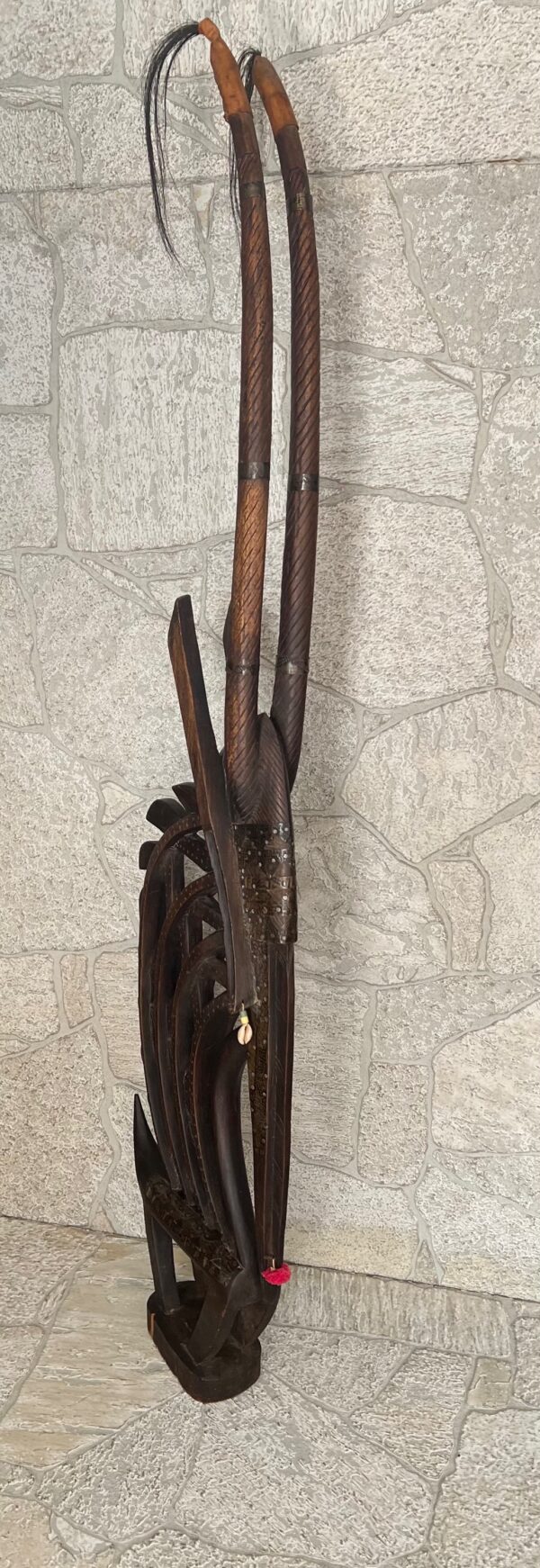 African Chiwara / Bambara Figure Headdress / Tribal Sculpture - Image 3