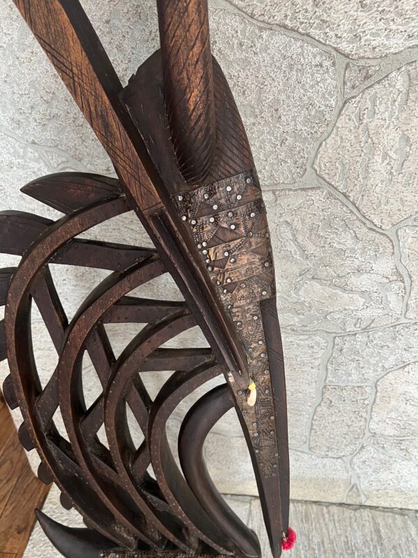 African Chiwara / Bambara Figure Headdress / Tribal Sculpture - Image 4