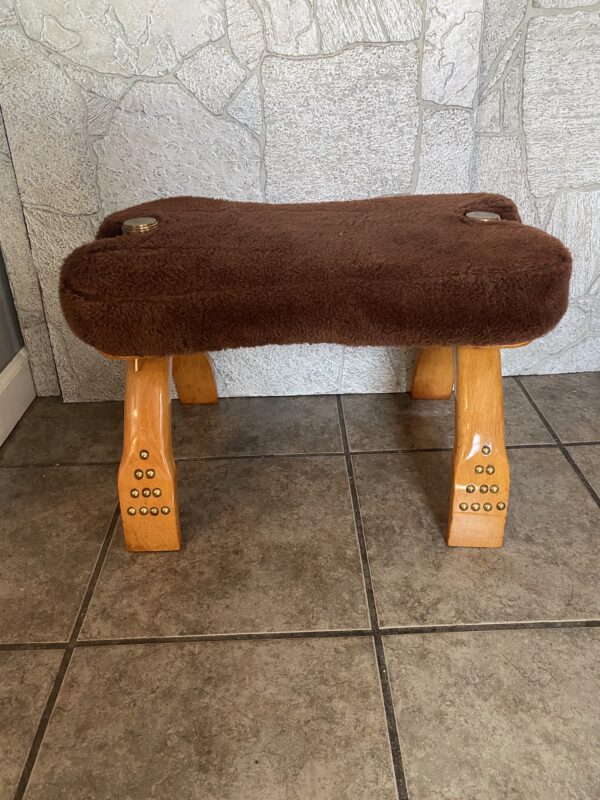 Vintage Camel Saddle/ Egyptian Vintage Camel Footstool Ottoman - Image 4