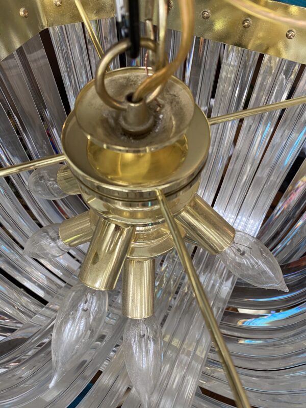 Hollywood Regency Lucite Ribbon Chandelier / Vintage Lucite Swag Light Fixture - Image 4