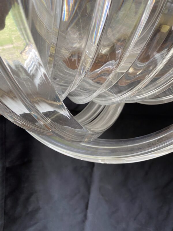 Hollywood Regency Lucite Ribbon Chandelier / Vintage Lucite Swag Light Fixture - Image 6