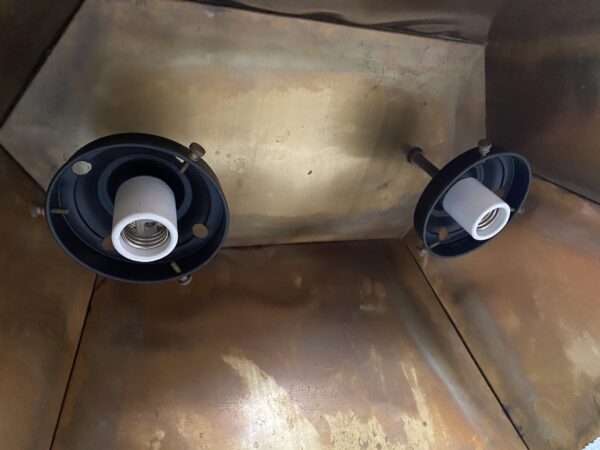 Brutalist Torch Cut Brass Pendant Light / MCM Torch Cut Lighting - Image 4