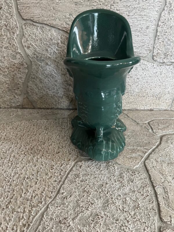 Vintage Emerald Green Gurgling Fish Sculpture / Koi Fish Vase - Image 9