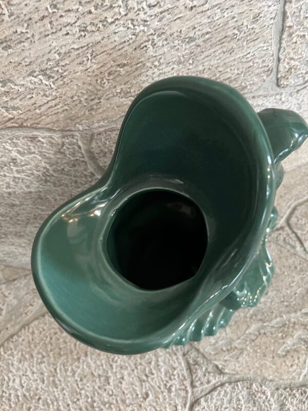 Vintage Emerald Green Gurgling Fish Sculpture / Koi Fish Vase - Image 3