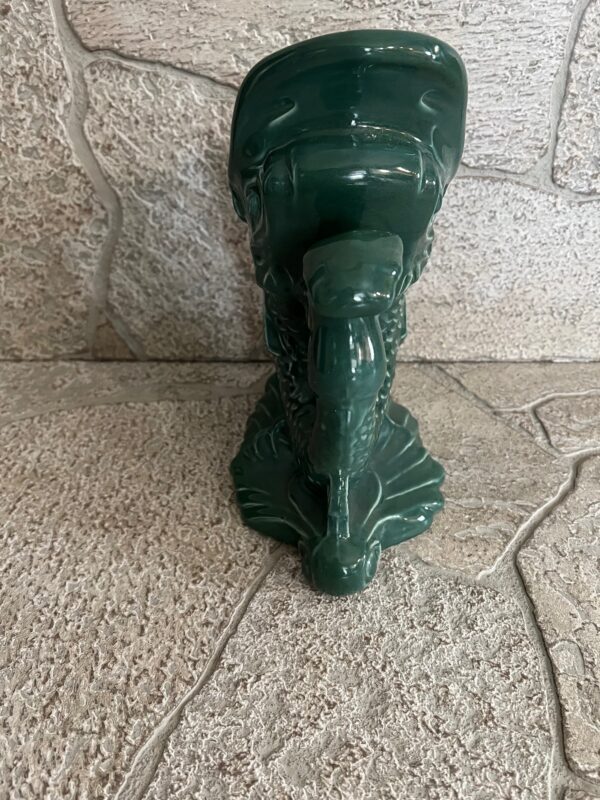 Vintage Emerald Green Gurgling Fish Sculpture / Koi Fish Vase - Image 11