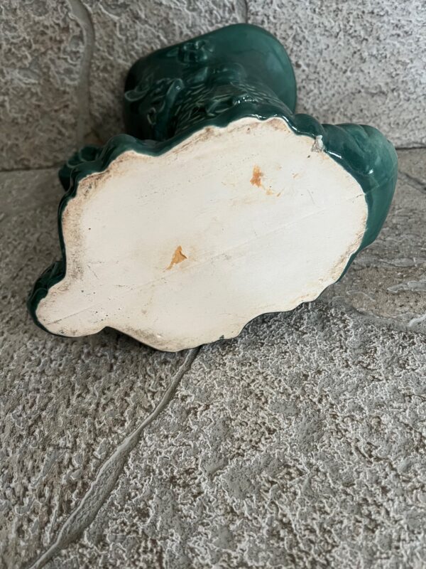 Vintage Emerald Green Gurgling Fish Sculpture / Koi Fish Vase - Image 4