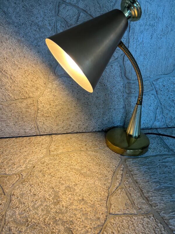 MCM Cone Gooseneck Desk Lamp / Mid Century Atomic Lamp - Image 6