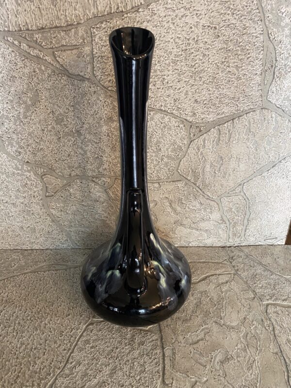 Mid Century Modern Royal Haeger Black Drip Glaze Vase #408 / Vintage Drip Glaze - Image 3