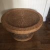 Vintage Peacock Wicker TABLES. Emmanuelle. Rare Find! Rattan Tables (2) - Image 4