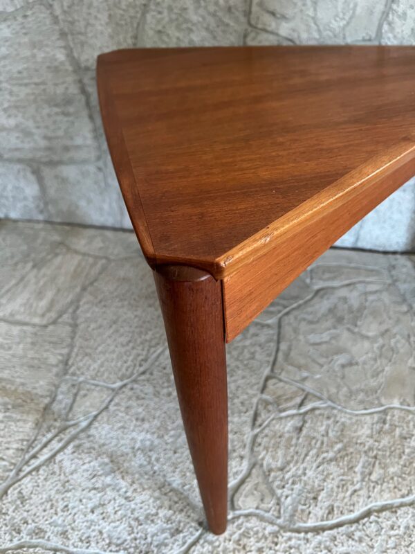 Dux MCM Triangle Teak Nesting Tables/ Mid Century Modern Teak Nesting End Tables - Image 4
