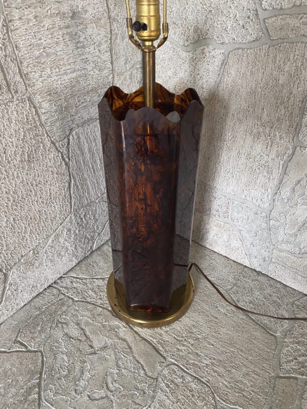 Tortoise Lucite Table Lamp / Faux Tortoise Acrylic / Hollywood Regency/ MCM - Image 8