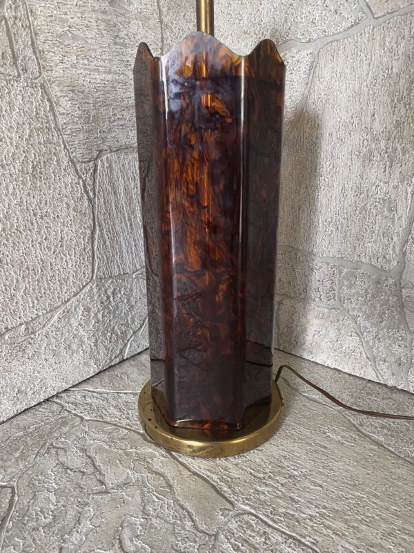 Tortoise Lucite Table Lamp / Faux Tortoise Acrylic / Hollywood Regency/ MCM - Image 7