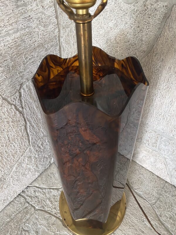 Tortoise Lucite Table Lamp / Faux Tortoise Acrylic / Hollywood Regency/ MCM - Image 6