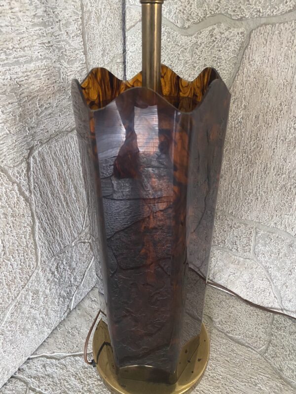Tortoise Lucite Table Lamp / Faux Tortoise Acrylic / Hollywood Regency/ MCM - Image 5