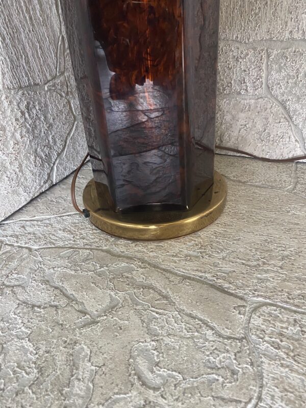 Tortoise Lucite Table Lamp / Faux Tortoise Acrylic / Hollywood Regency/ MCM - Image 4