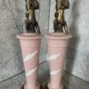 Pink Porcelain Ceramic Cherub Lamp Pair / Hollywood Regency Pink Ceramic - Image 8