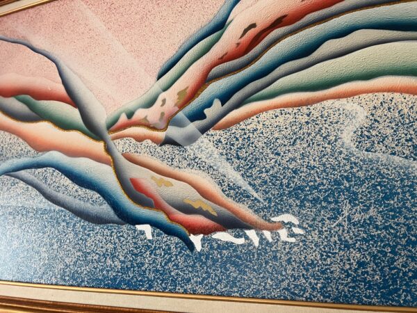 Vintage Abstract Art Deco Original Painting/ Hollywood Regency Art - Image 8
