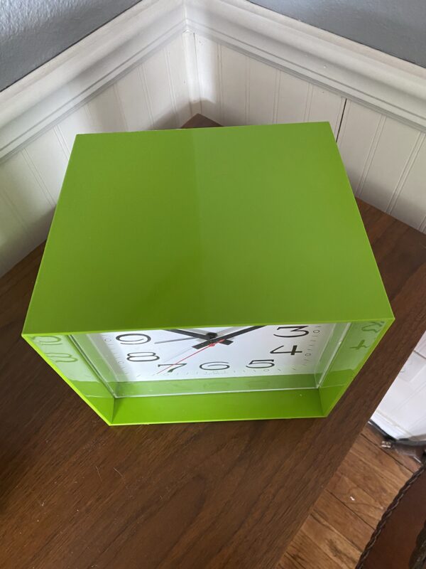 Vintage Wedgefield Cube Clock / West Germany Lime Green Mod Cube Clock/ 60s Mod - Image 8