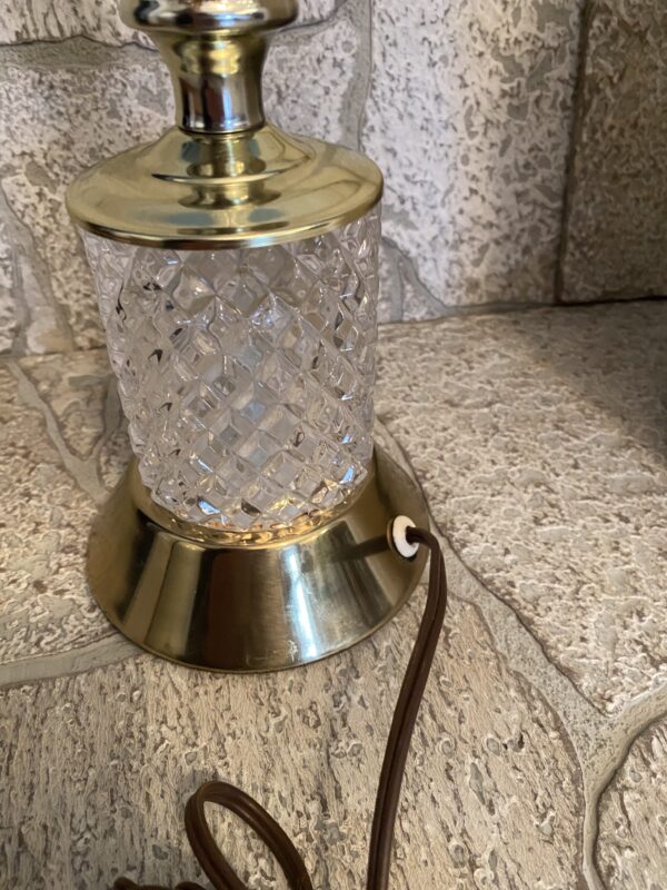 Pair (2) Vintage Cut Crystal Lamps with Original Shade - Image 11