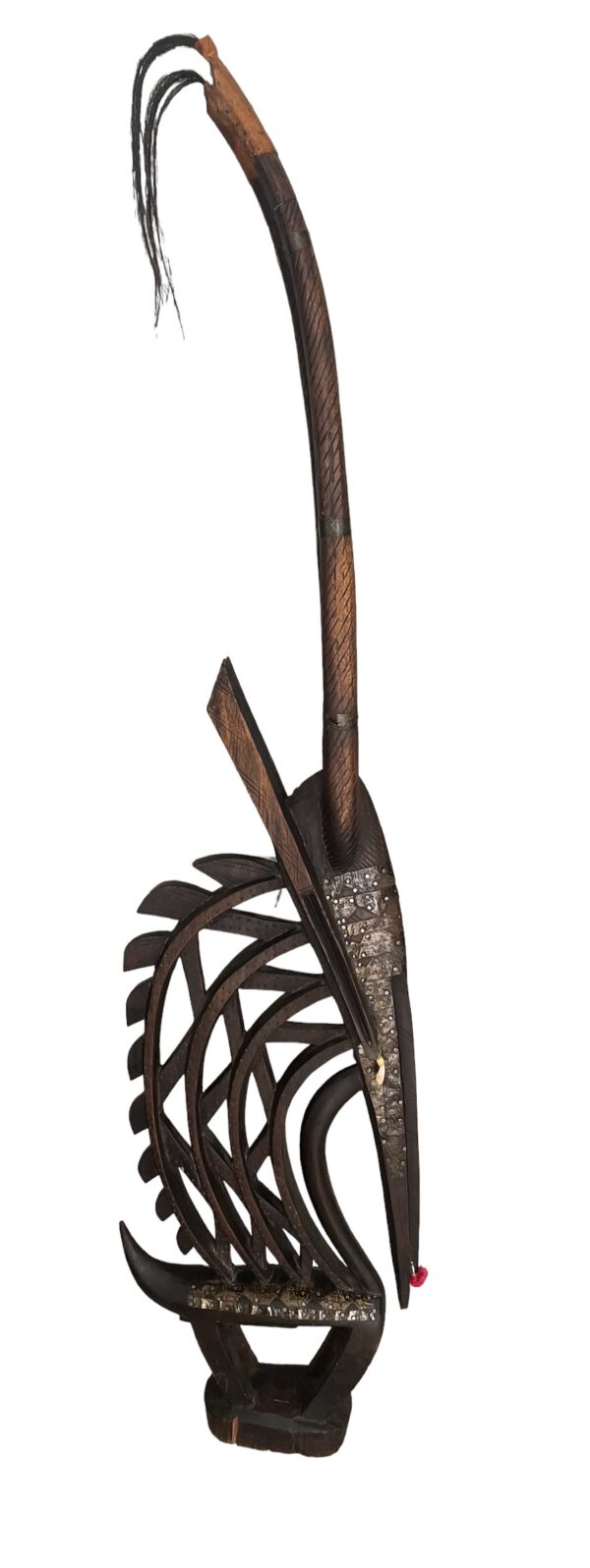 African Chiwara / Bambara Figure Headdress / Tribal Sculpture - Image 9