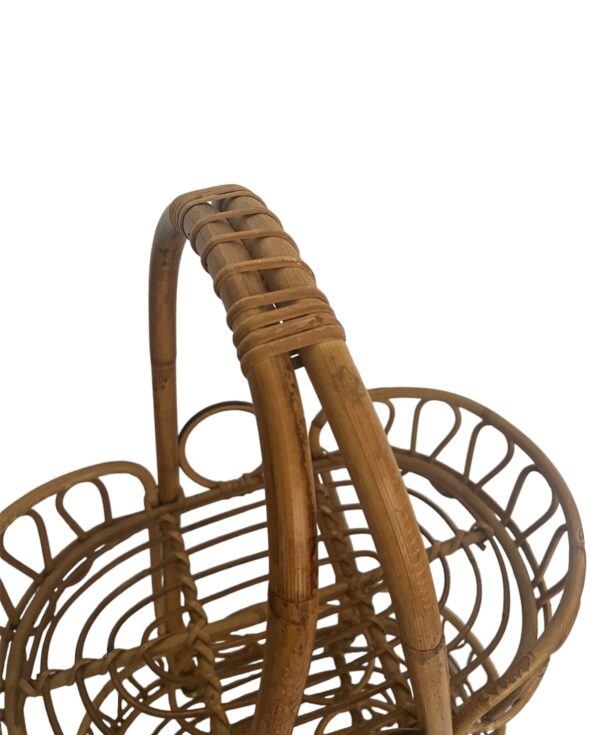 Vintage Italian Rattan Bar Cart/Trolley Franco Albini Riviera Style 1950s Tiki B - Image 5