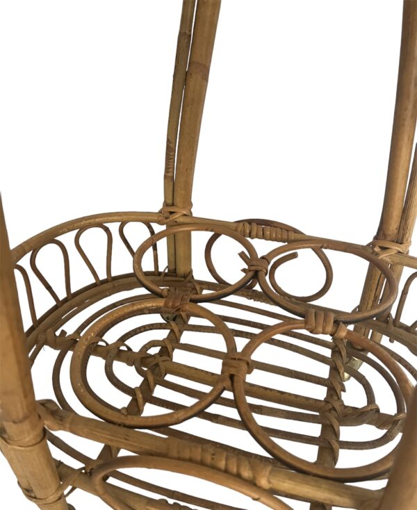 Vintage Italian Rattan Bar Cart/Trolley Franco Albini Riviera Style 1950s Tiki B - Image 9