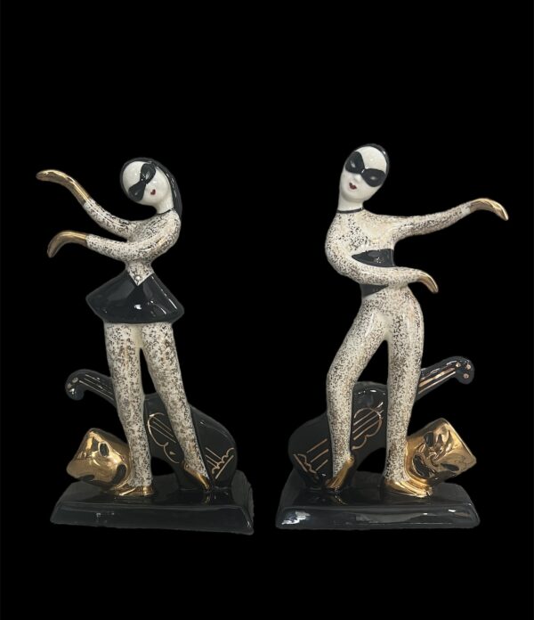 Harlequin ‘Two Face’ Figurines, Lefton W1379. Hedi Schoop Figurines - Rare Find - Image 10