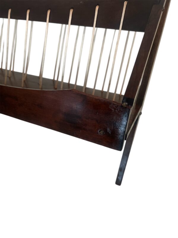 Mid Century Modern Teak & Rope Magazine Rack / MCM Teak Newspaper Rack - Image 6