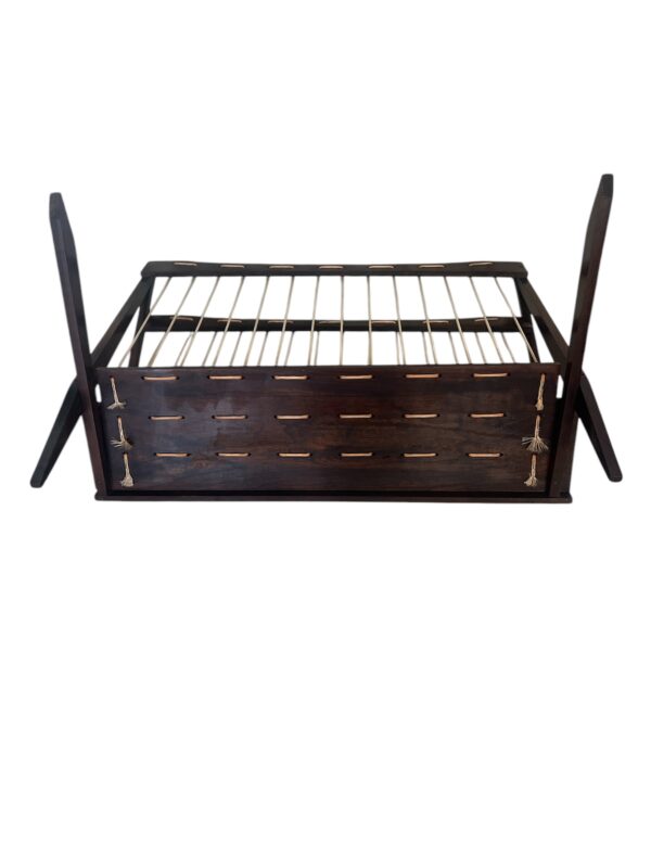 Mid Century Modern Teak & Rope Magazine Rack / MCM Teak Newspaper Rack - Image 8